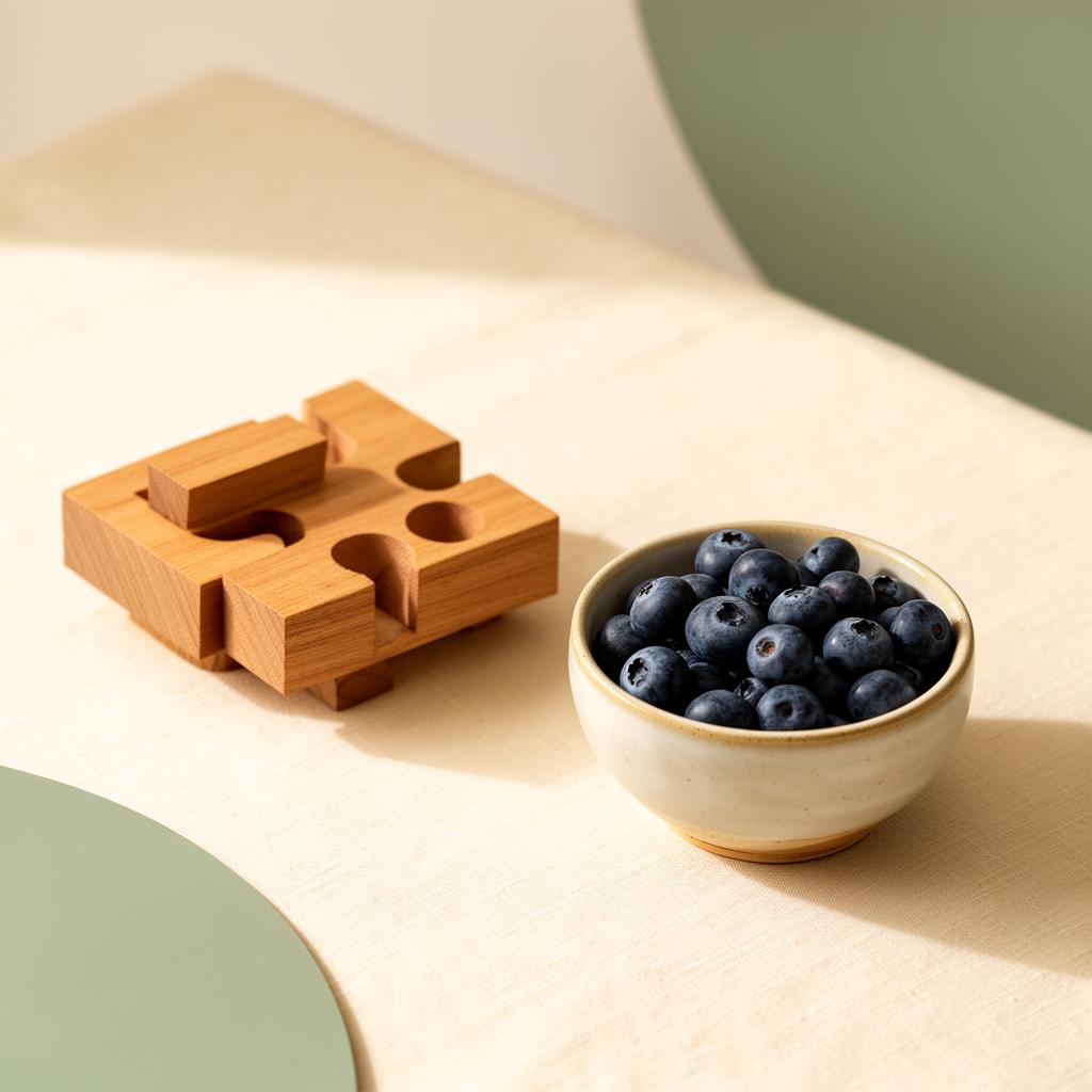Enrichment puzzle and fresh berries